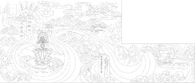 山水風景浮雕雕塑原創(chuàng)手繪設(shè)計稿
